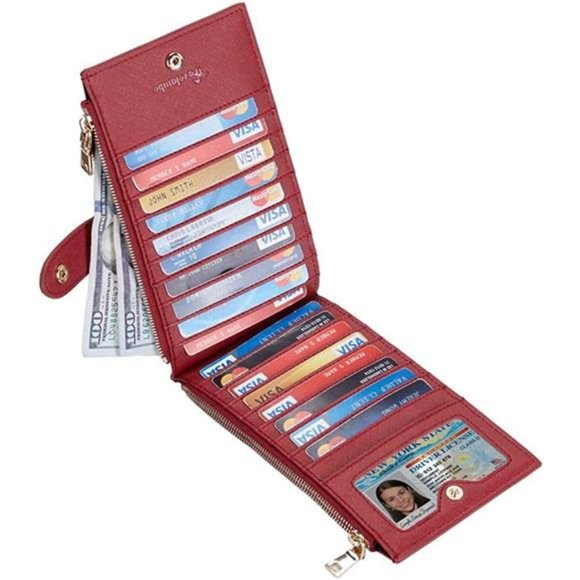 Womens Wallet RFID Blocking Bifold Multi Card Case Wallet with Zipper Pocket - Picture 5 of 5